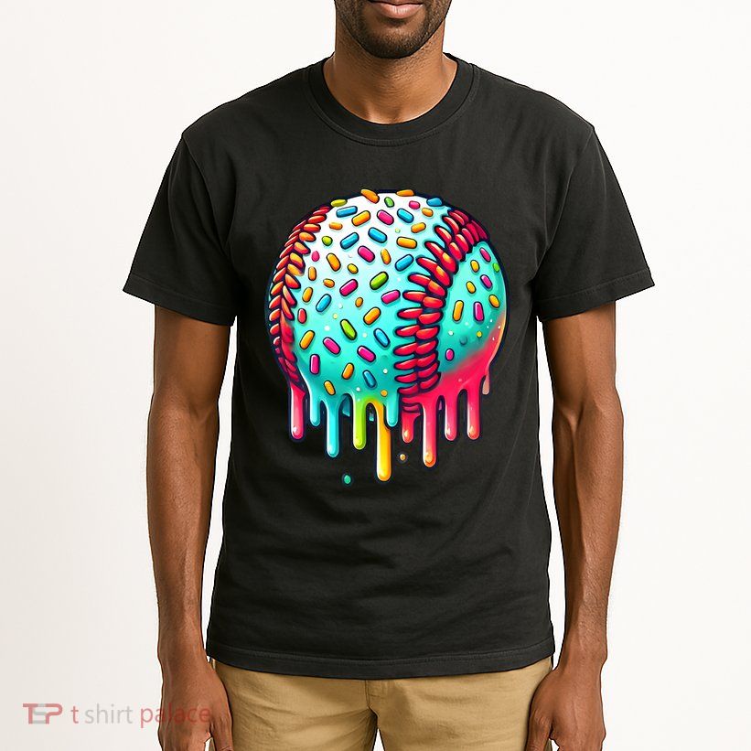 Ice Cream Drip Baseball Stuff Baseball Drip Tall T-Shirt