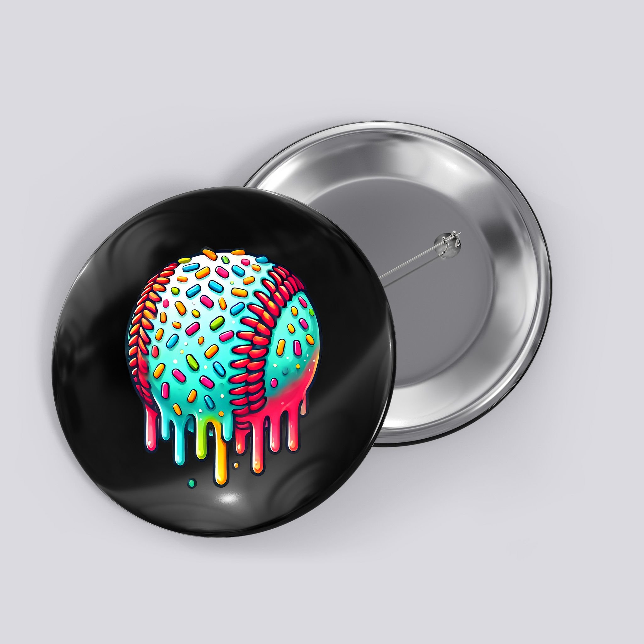 Ice Cream Drip Baseball Stuff Baseball Drip Button