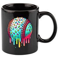 Ice Cream Drip Baseball Stuff Baseball Drip 11oz C Handle Ceramic Mug