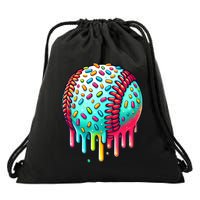 Ice Cream Drip Baseball Stuff Baseball Drip Drawstring Bag