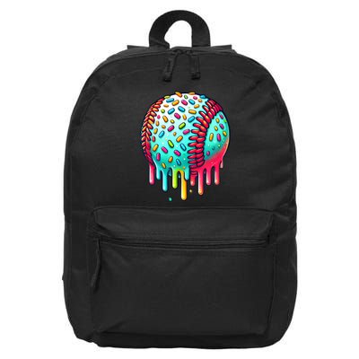 Ice Cream Drip Baseball Stuff Baseball Drip 16 in Basic Backpack