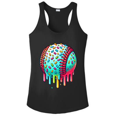 Ice Cream Drip Baseball Stuff Baseball Drip Ladies PosiCharge Competitor Racerback Tank