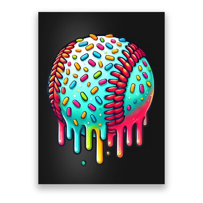 Ice Cream Drip Baseball Stuff Baseball Drip Poster