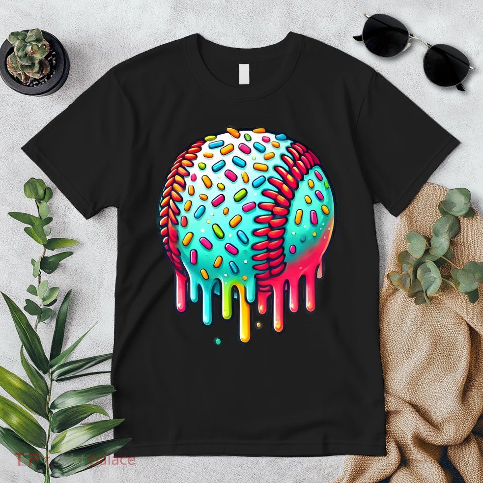 Ice Cream Drip Baseball Stuff Baseball Drip Premium T-Shirt