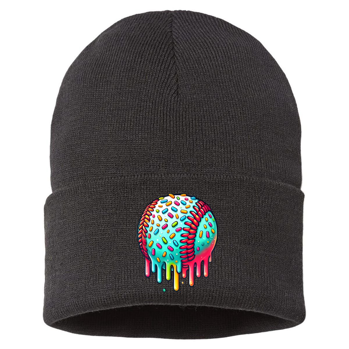 Ice Cream Drip Baseball Stuff Baseball Drip Sustainable Knit Beanie