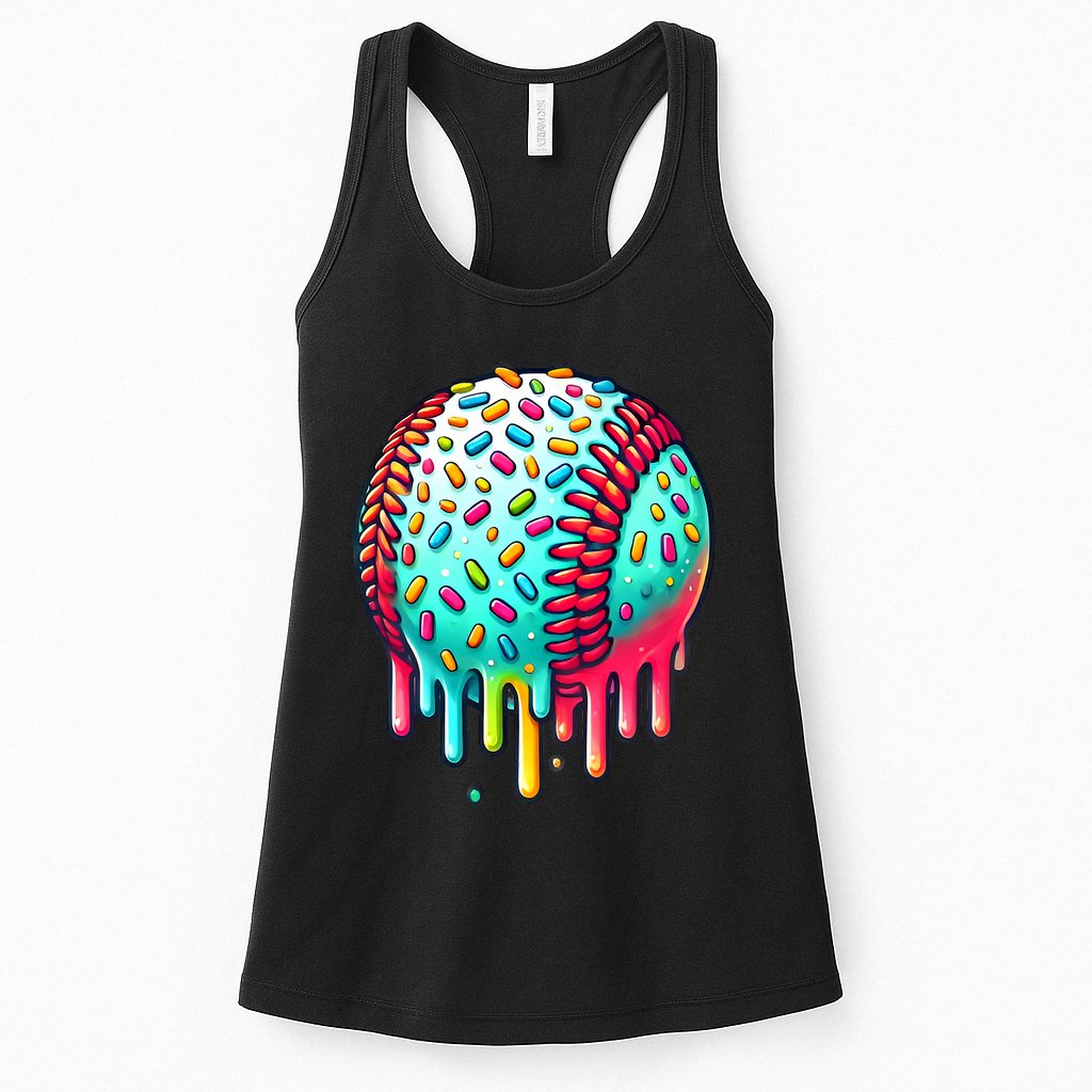 Ice Cream Drip Baseball Stuff Baseball Drip Womens Tank Top