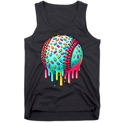 Ice Cream Drip Baseball Stuff Baseball Drip Tank Top