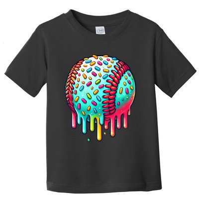 Ice Cream Drip Baseball Stuff Baseball Drip Toddler T-Shirt