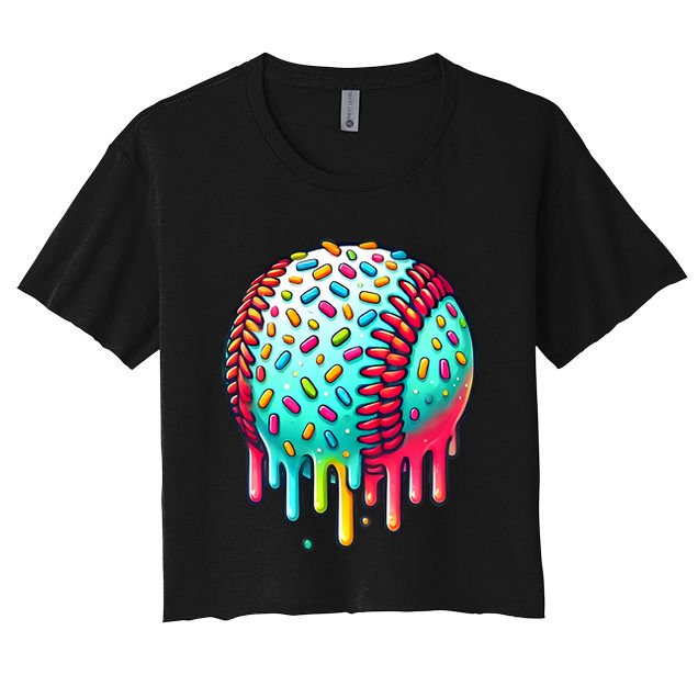 Ice Cream Drip Baseball Stuff Baseball Drip Crop Top