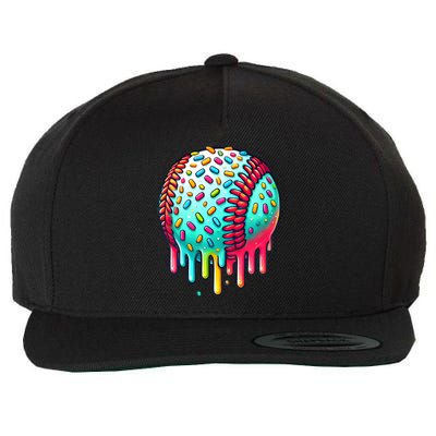 Ice Cream Drip Baseball Stuff Baseball Drip Wool Snapback Cap