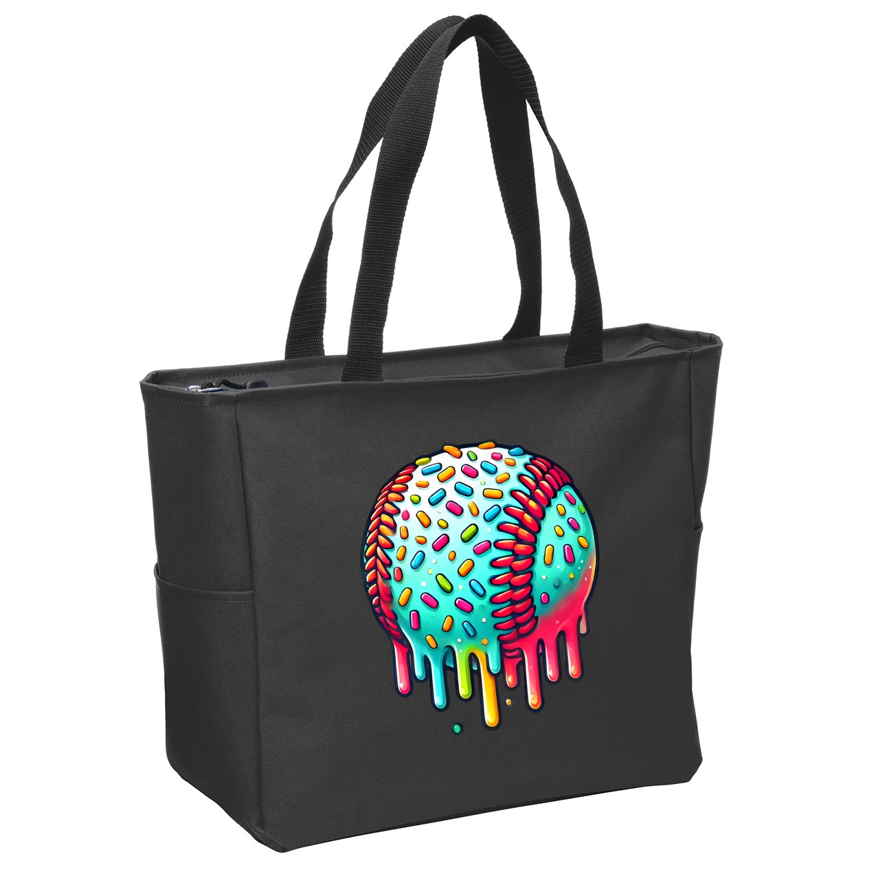 Ice Cream Drip Baseball Stuff Baseball Drip Zip Tote Bag