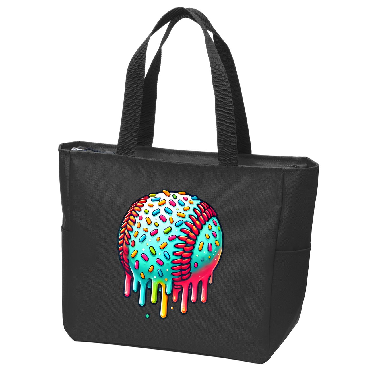 Ice Cream Drip Baseball Stuff Baseball Drip Zip Tote Bag