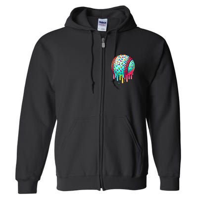Ice Cream Drip Baseball Stuff Baseball Drip Full Zip Hoodie