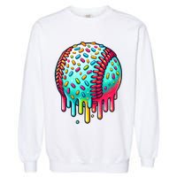 Ice Cream Drip Baseball Stuff Baseball Drip Garment-Dyed Sweatshirt