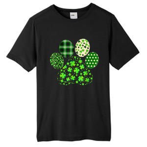 Irish Cute Dog Paw Clovers St Patricks Day Lucky Shamrock Tall Fusion ChromaSoft Performance T-Shirt