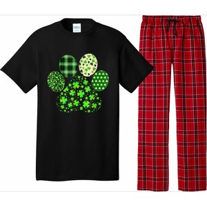 Irish Cute Dog Paw Clovers St Patricks Day Lucky Shamrock Pajama Set