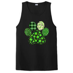 Irish Cute Dog Paw Clovers St Patricks Day Lucky Shamrock PosiCharge Competitor Tank