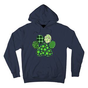 Irish Cute Dog Paw Clovers St Patricks Day Lucky Shamrock Hoodie