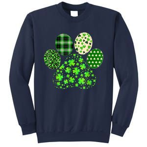 Irish Cute Dog Paw Clovers St Patricks Day Lucky Shamrock Sweatshirt