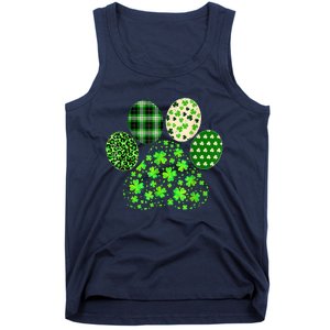 Irish Cute Dog Paw Clovers St Patricks Day Lucky Shamrock Tank Top