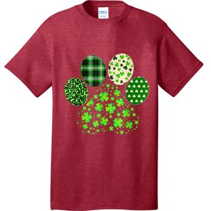 Irish Cute Dog Paw Clovers St Patricks Day Lucky Shamrock T-Shirt