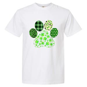 Irish Cute Dog Paw Clovers St Patricks Day Lucky Shamrock Garment-Dyed Heavyweight T-Shirt