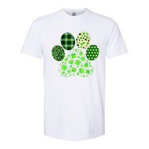 Irish Cute Dog Paw Clovers St Patricks Day Lucky Shamrock Softstyle CVC T-Shirt