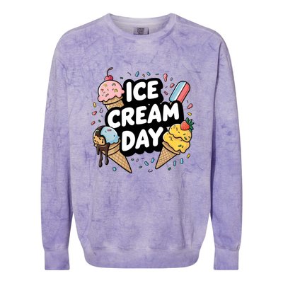 Ice Cream Day 2024 Ice Cream Ice Cream Gift Colorblast Crewneck Sweatshirt