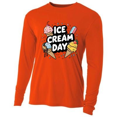 Ice Cream Day 2024 Ice Cream Ice Cream Gift Cooling Performance Long Sleeve Crew