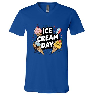 Ice Cream Day 2024 Ice Cream Ice Cream Gift V-Neck T-Shirt