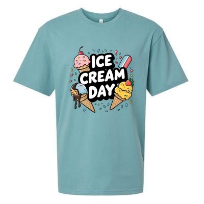 Ice Cream Day 2024 Ice Cream Ice Cream Gift Sueded Cloud Jersey T-Shirt