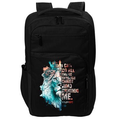 I Can Do All Things Through Christ Lion Faith Christian Impact Tech Backpack