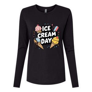 Ice Cream Day 2024 Ice Cream Ice Cream Cute Gift Womens Cotton Relaxed Long Sleeve T-Shirt