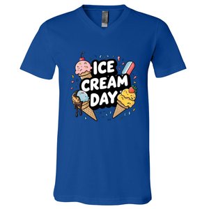 Ice Cream Day 2024 Ice Cream Ice Cream Cute Gift V-Neck T-Shirt