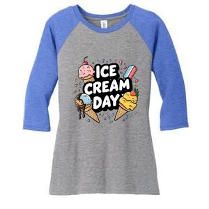 Ice Cream Day 2024 Ice Cream Ice Cream Cute Gift Women's Tri-Blend 3/4-Sleeve Raglan Shirt