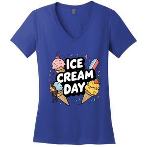 Ice Cream Day 2024 Ice Cream Ice Cream Cute Gift Women's V-Neck T-Shirt