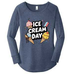 Ice Cream Day 2024 Ice Cream Ice Cream Cute Gift Women's Perfect Tri Tunic Long Sleeve Shirt