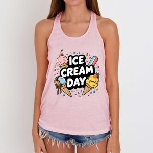 Ice Cream Day 2024 Ice Cream Ice Cream Cute Gift Women's Knotted Racerback Tank