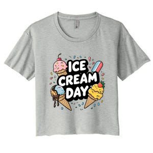 Ice Cream Day 2024 Ice Cream Ice Cream Cute Gift Women's Crop Top Tee