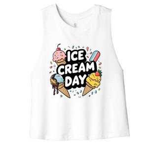 Ice Cream Day 2024 Ice Cream Ice Cream Cute Gift Women's Racerback Cropped Tank