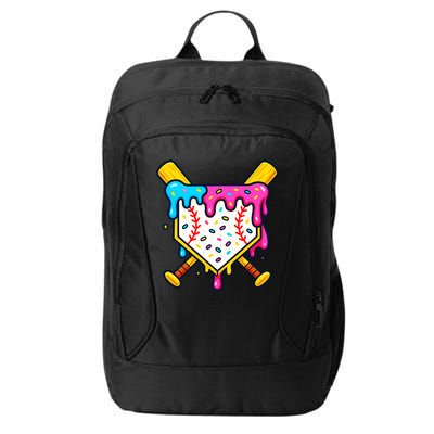 Ice Cream Drip Baseball Bat Home Plate Cool City Backpack