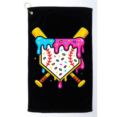 Ice Cream Drip Baseball Bat Home Plate Cool Golf Towel