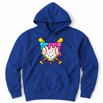 Ice Cream Drip Baseball Bat Home Plate Cool Hoodie