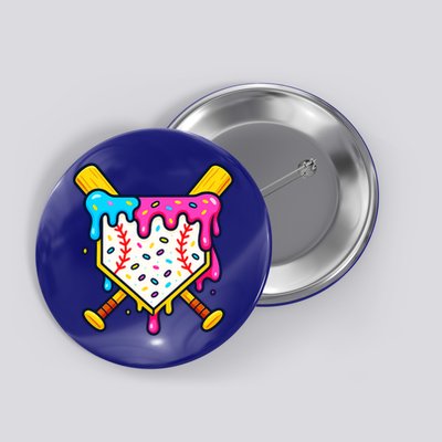 Ice Cream Drip Baseball Bat Home Plate Cool Button