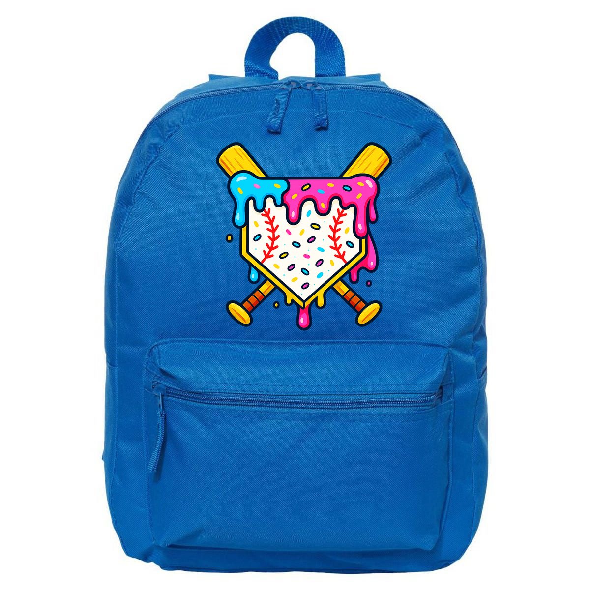 Ice Cream Drip Baseball Bat Home Plate Cool 16 in Basic Backpack