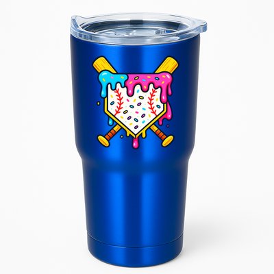 Ice Cream Drip Baseball Bat Home Plate Cool Tumbler