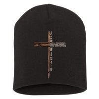 I Can Do All Things Through Christ Who Strengthens Me Cross Short Acrylic Beanie