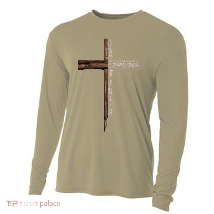 I Can Do All Things Through Christ Who Strengthens Me Cross Cooling Performance Long Sleeve Crew