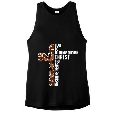 I Can Do All Things Through Christ Who Strengthens Me Ladies PosiCharge Tri-Blend Wicking Tank