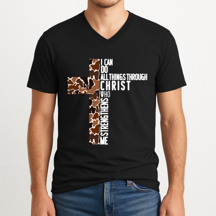 I Can Do All Things Through Christ Who Strengthens Me V-Neck T-Shirt